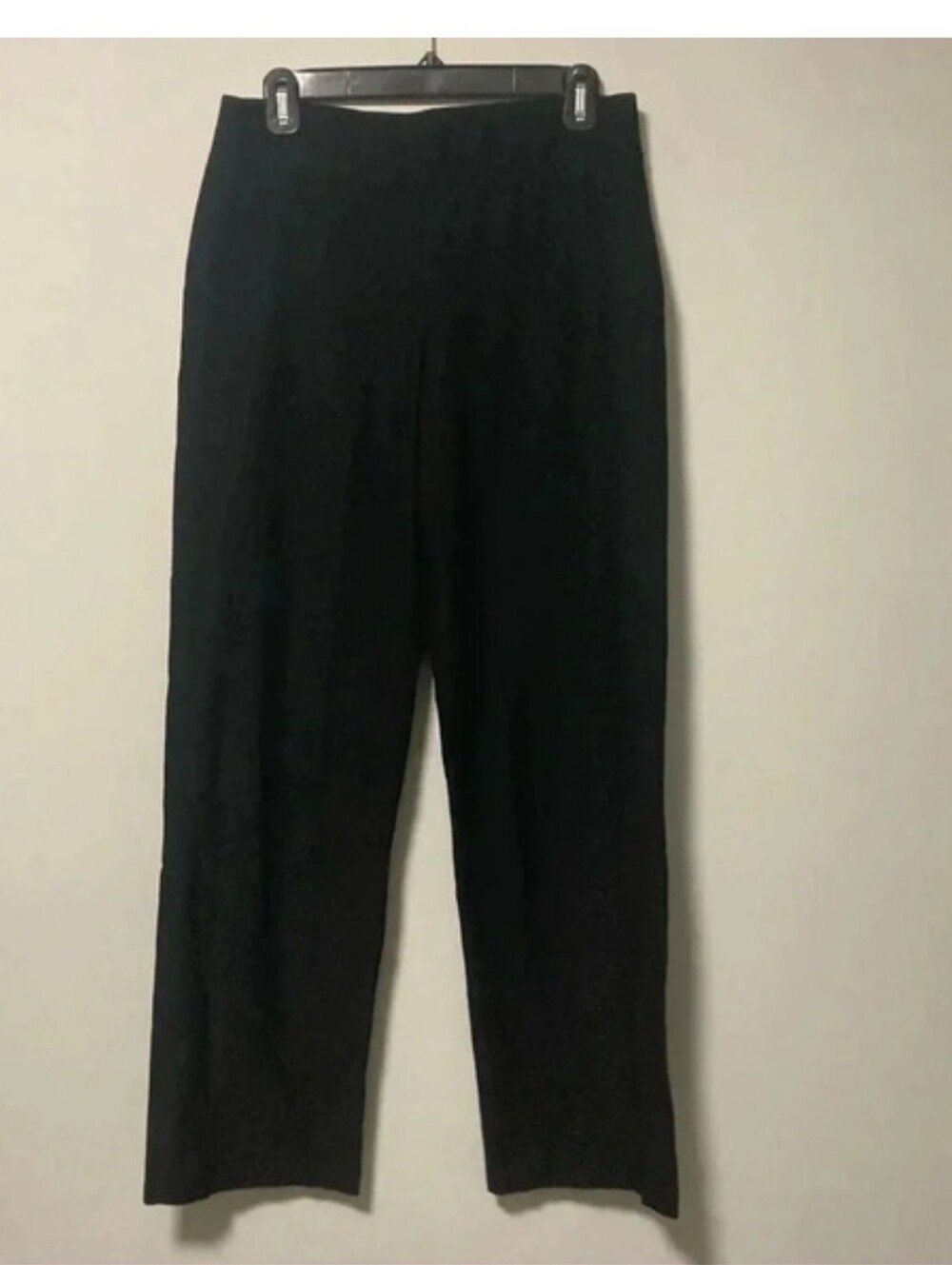 Eileen Fisher straight wide leg Midrise black pants Size S